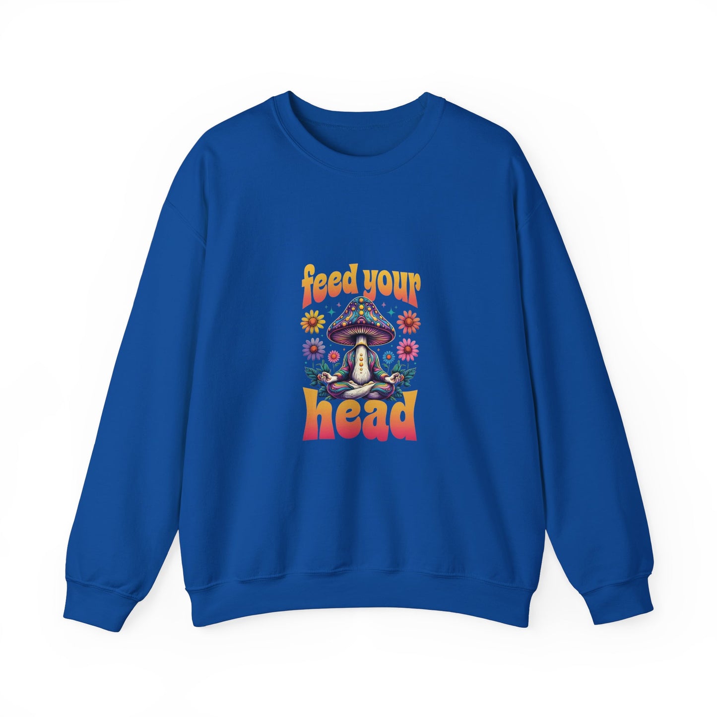 Feed Your Head Mushroom Unisex Heavy Blend™ Crewneck Sweatshirt - Psychedelic Floral Design