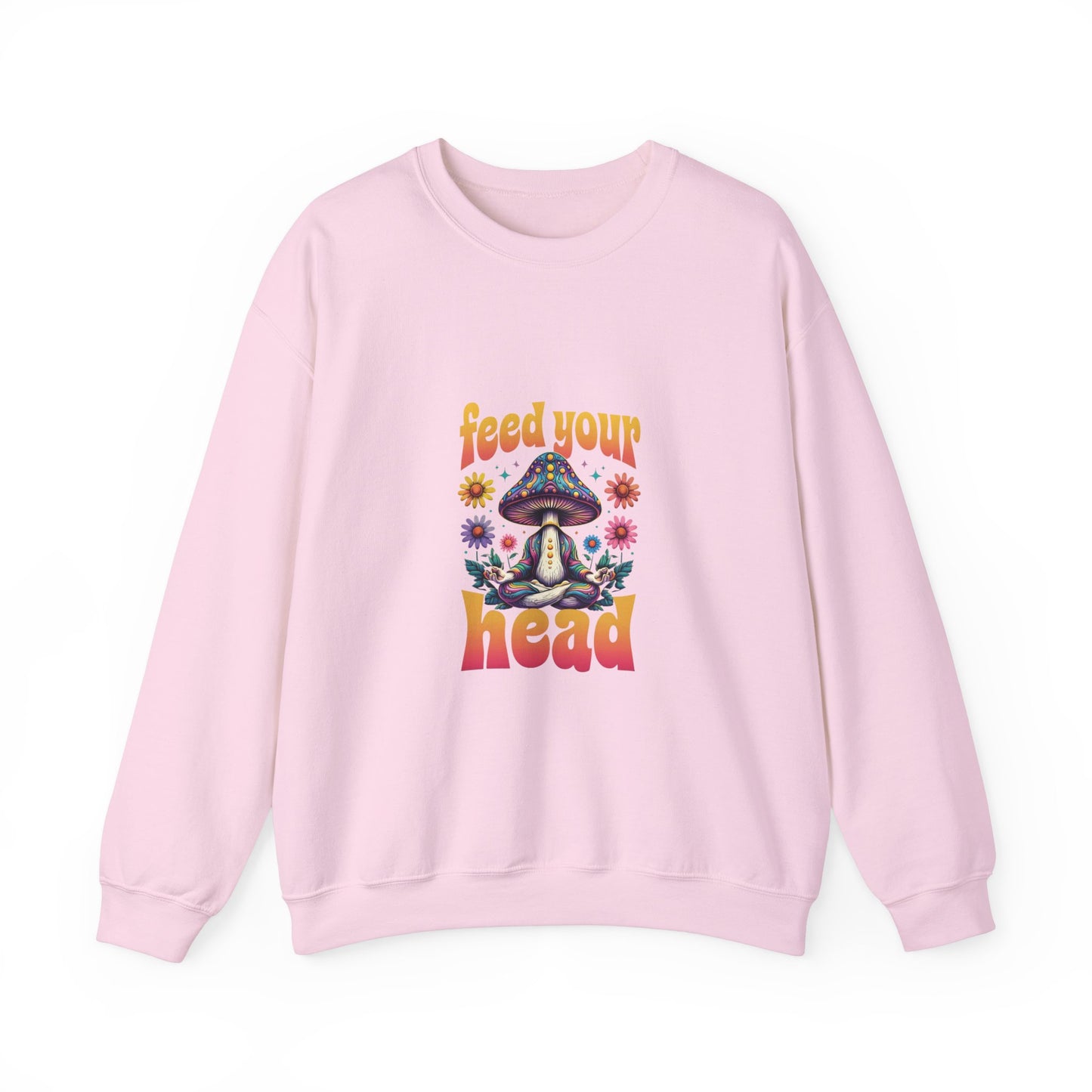 Feed Your Head Mushroom Unisex Heavy Blend™ Crewneck Sweatshirt - Psychedelic Floral Design